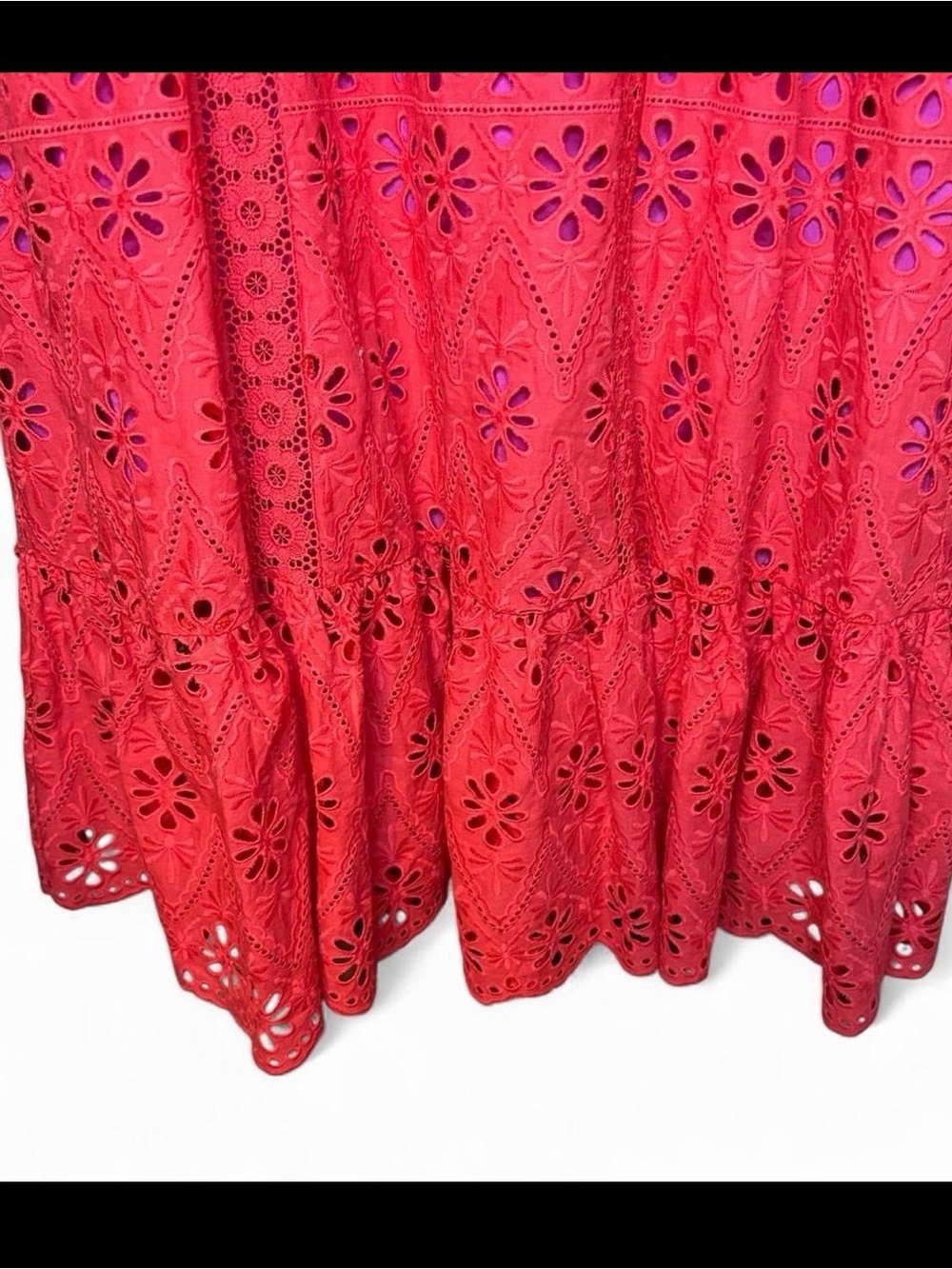 ❤️ Vineyard Vines Red Eyelet Maxi Dress ❤️ size 10 - Picture 3 of 9